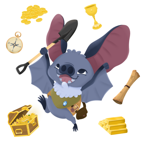 Blue Bat w Gold